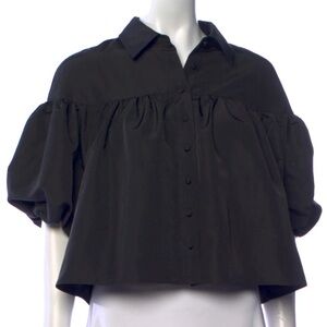 10 Crosby Derek Lam Black Collared Blouse
